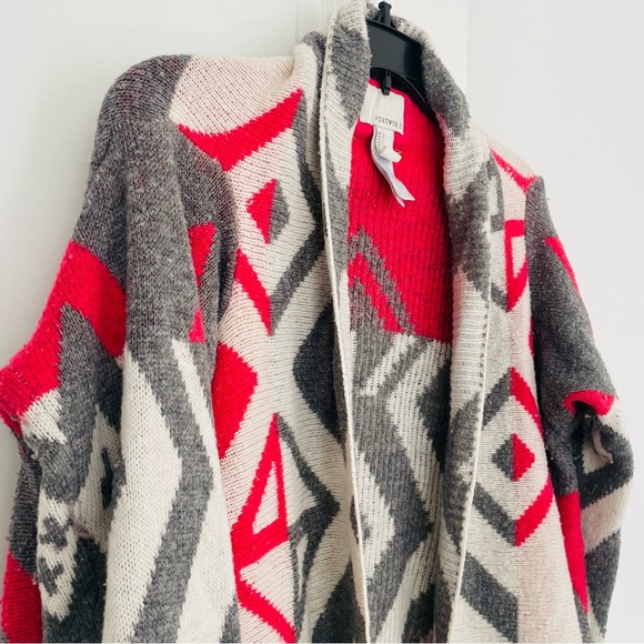 Forever 21 Aztec Knit Cardigan Size L - Picture 4 of 9